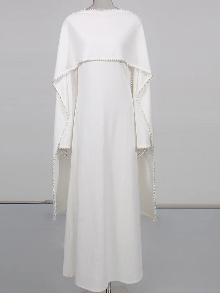 Abaya with Pearl Trim