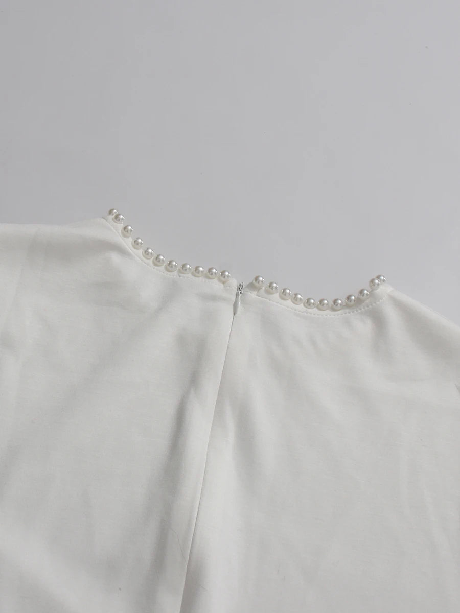 Abaya with Pearl Trim