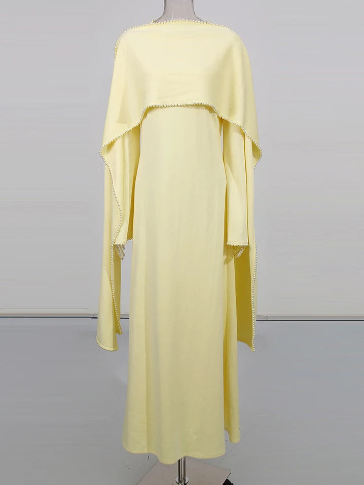 Abaya with Pearl Trim