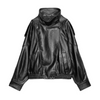 Viral Leather Jacket with Stand Collar