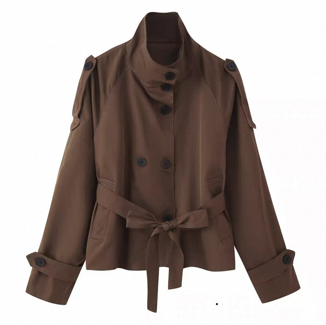 Brauner Cropped Trench Coat