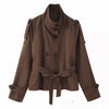 Brauner Cropped Trench Coat
