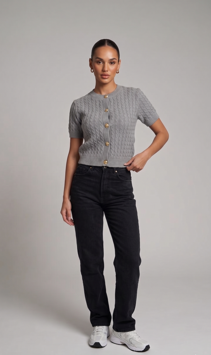 Button-up Knit Shirt