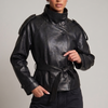 Faux Leather Trench Coat