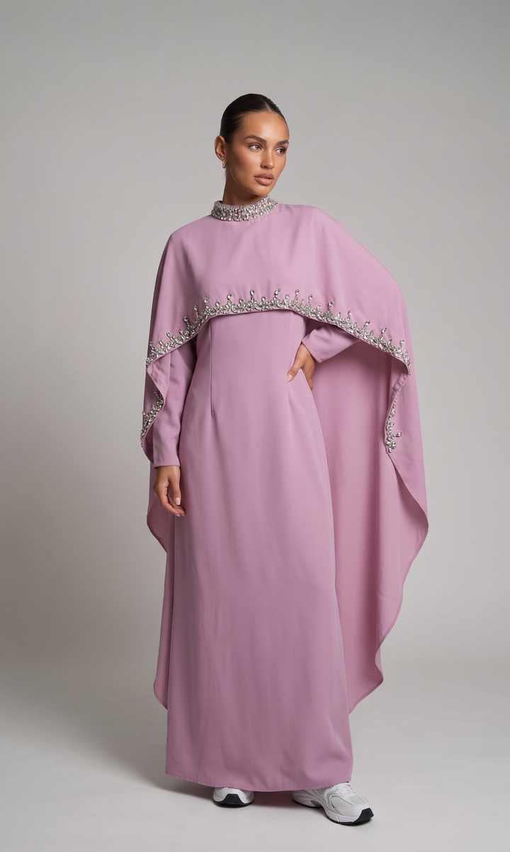 Satin Abaya with Embellishments