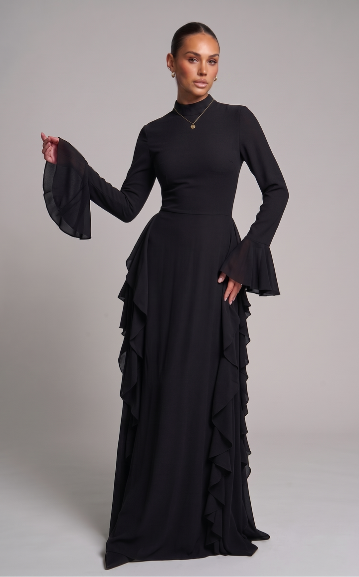 Elegant Abaya with Ruffles