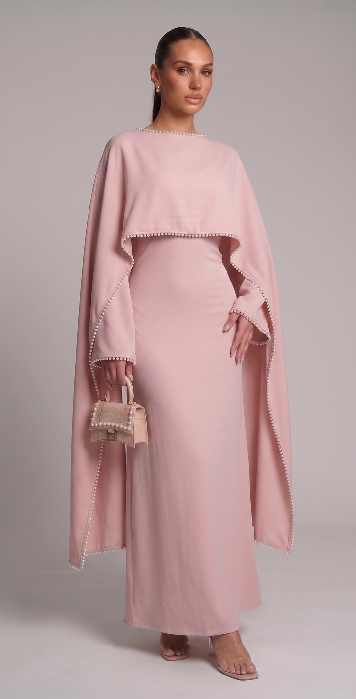 Abaya with Pearl Trim