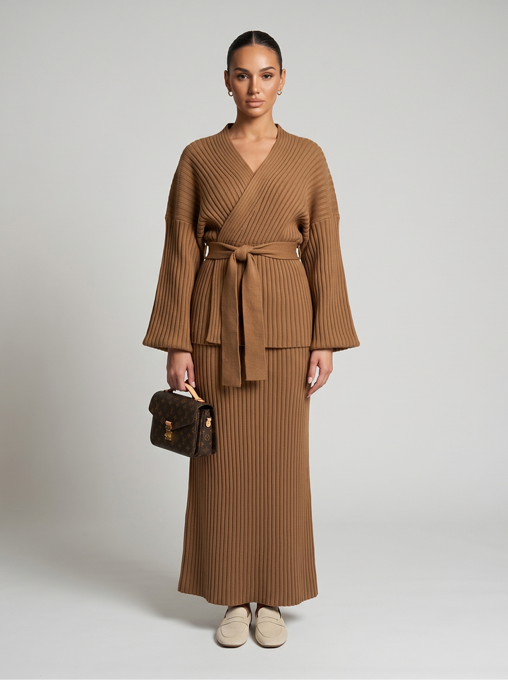 Knit Set - Skirt and Wrap Top