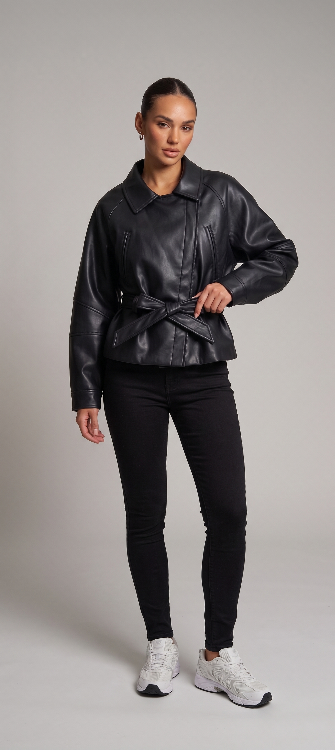 Leather Jacket with Belt