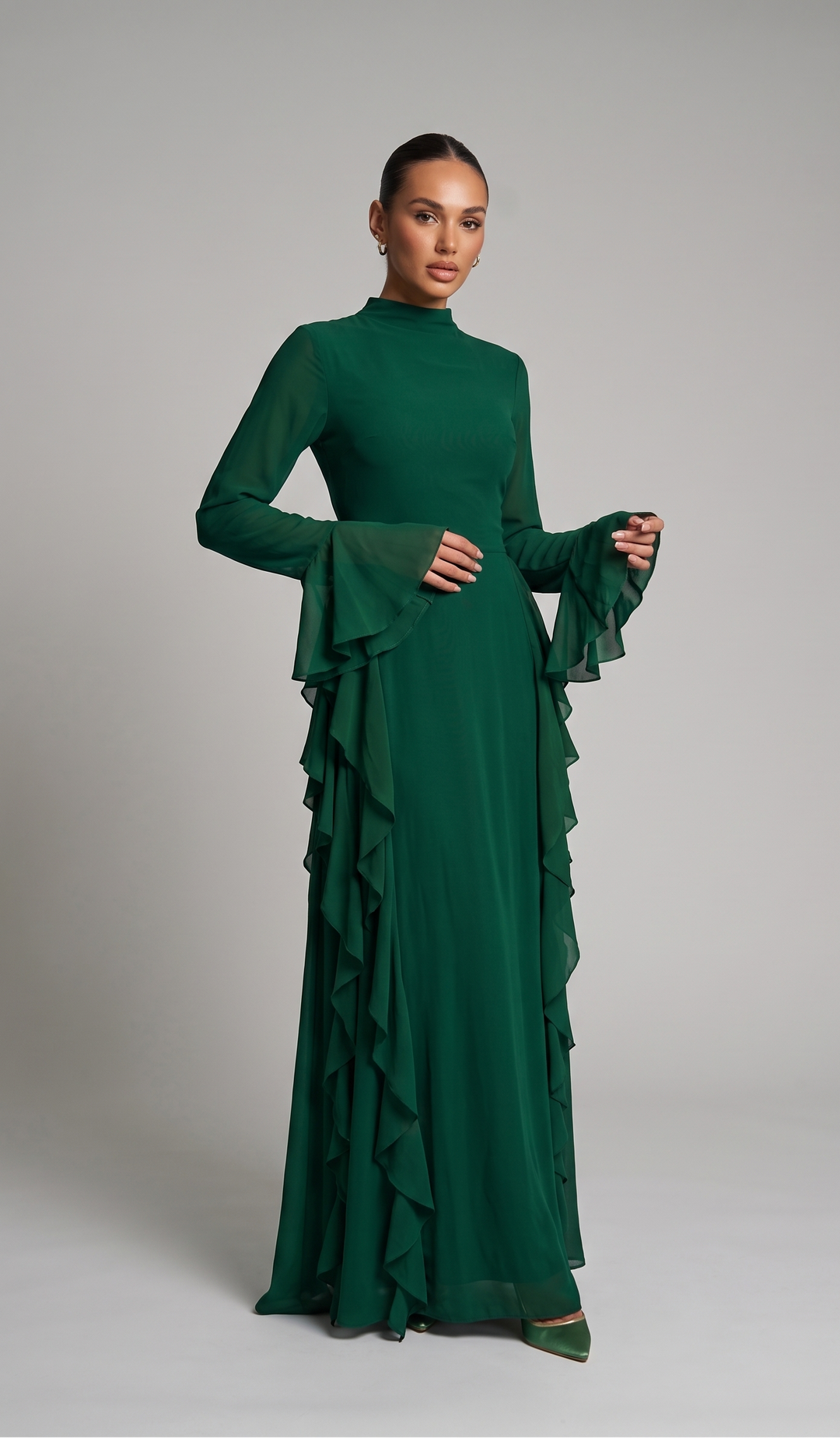 Elegant Abaya with Ruffles
