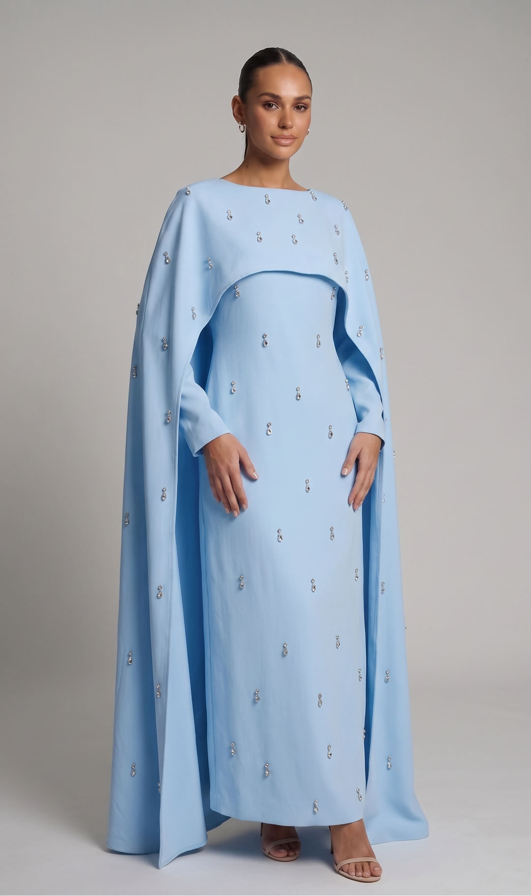 Abaya with Cape and Appliqués