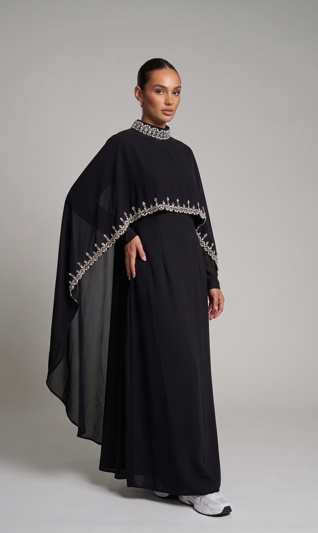 Satin Abaya with Embellishments