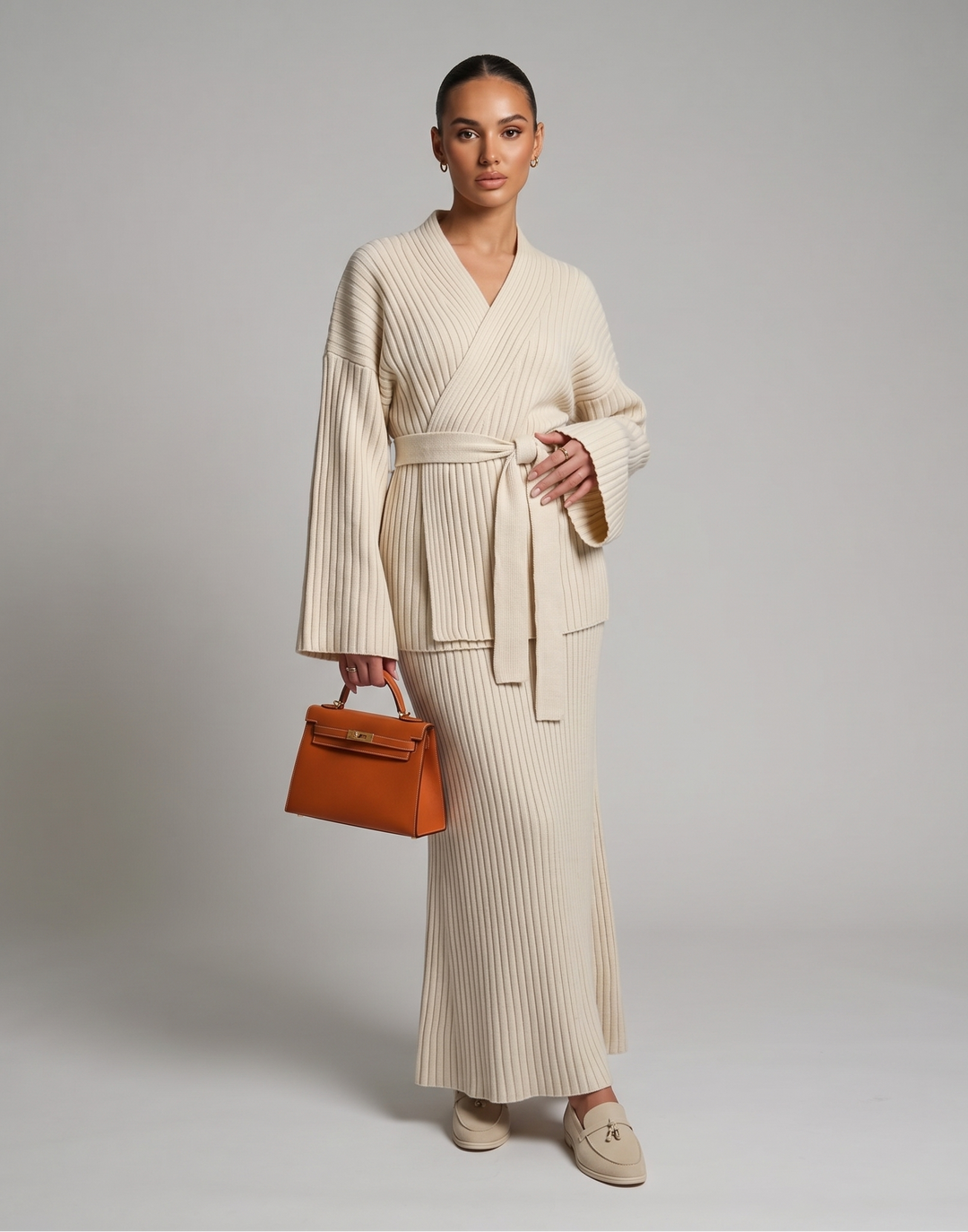 Knit Set - Skirt and Wrap Top