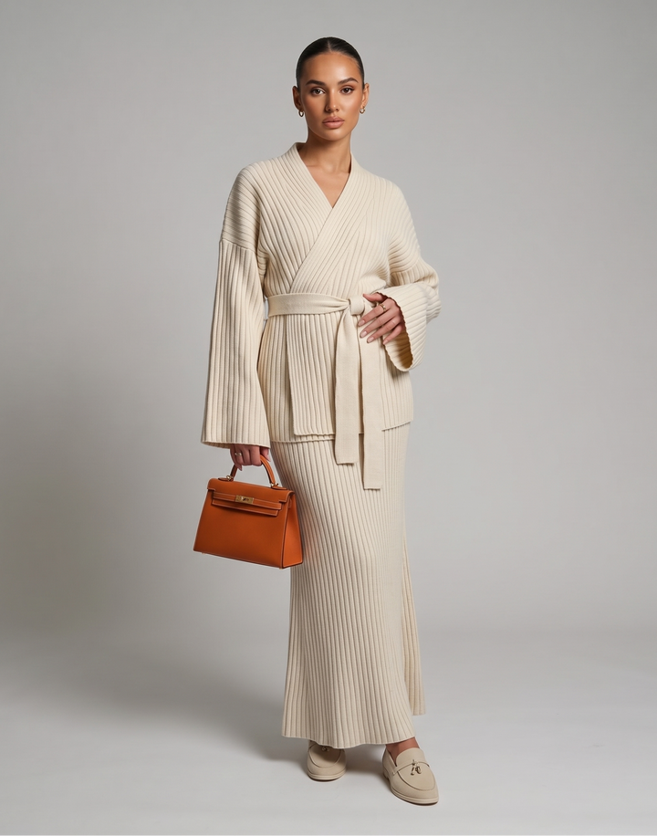 Knit Set - Skirt and Wrap Top
