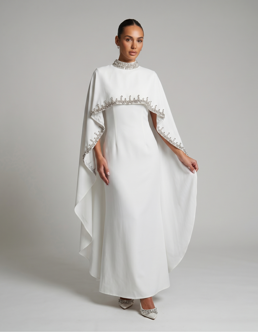 Satin Abaya with Embellishments