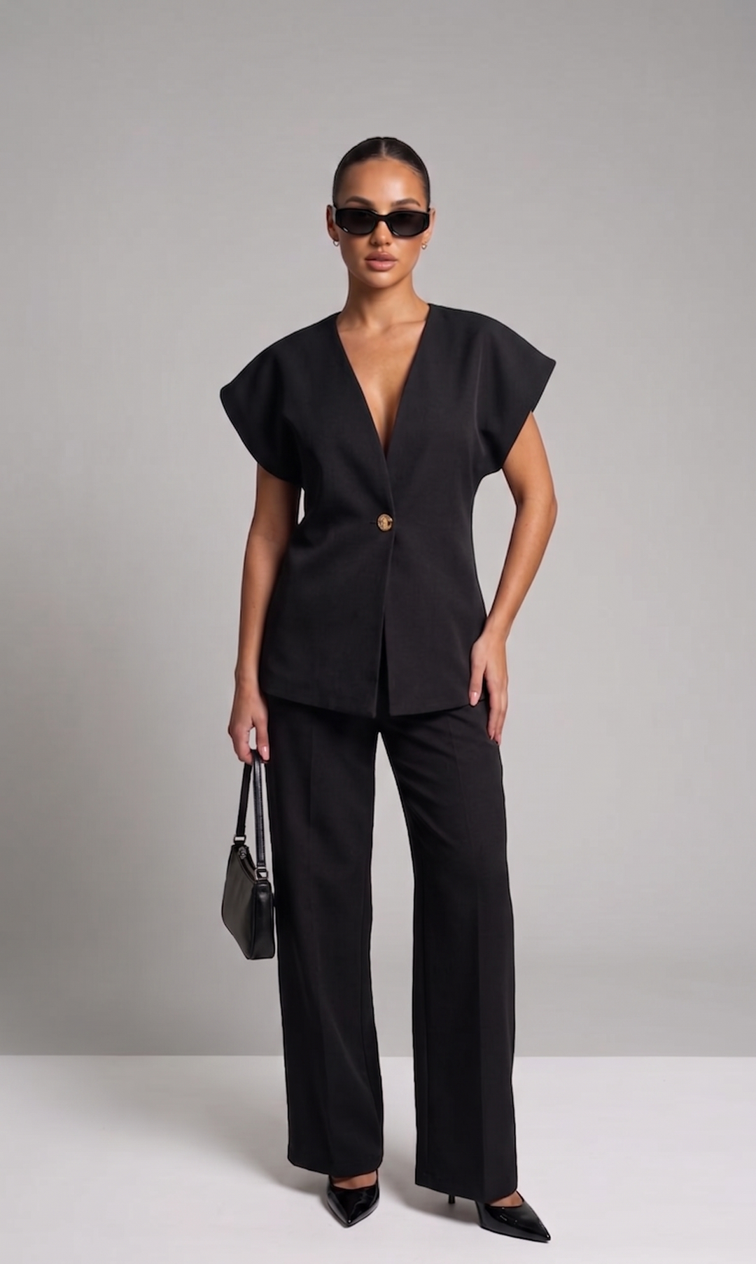 Button-up Top and Pants Set