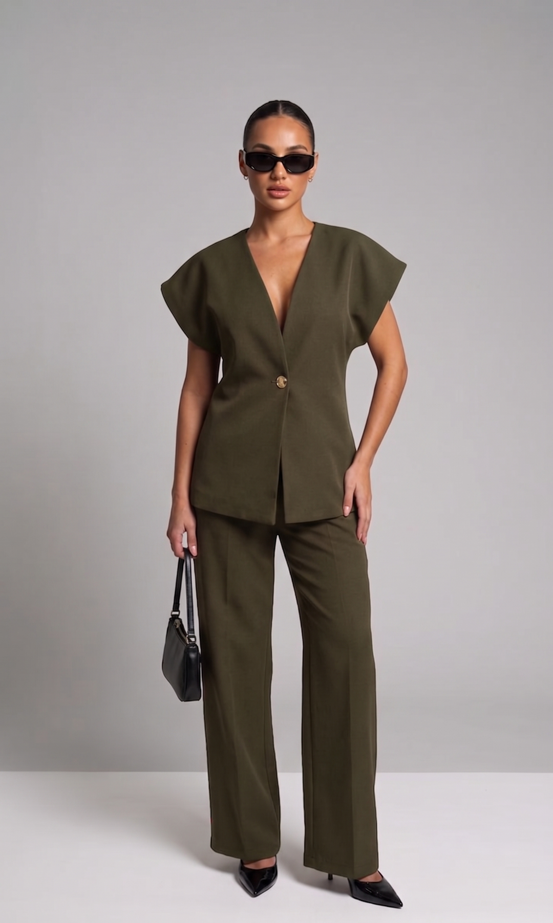 Button-up Top and Pants Set