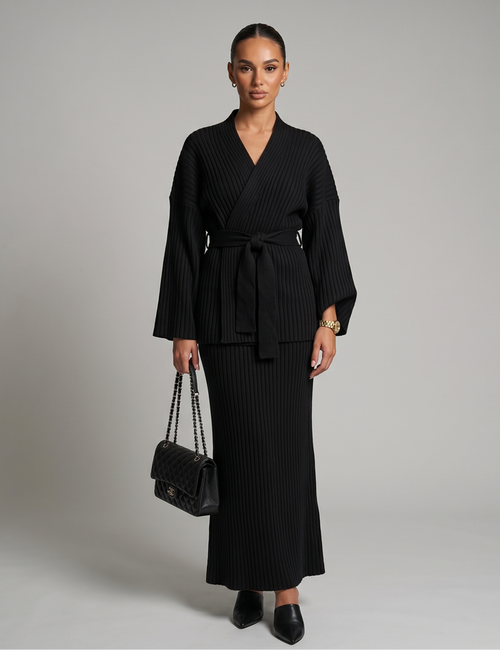 Knit Set - Skirt and Wrap Top