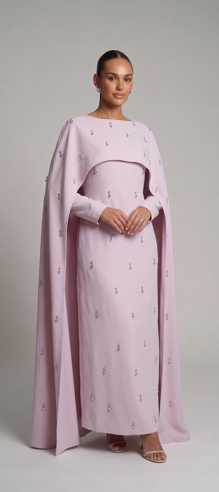 Abaya with Cape and Appliqués