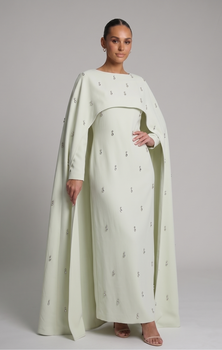 Abaya with Cape and Appliqués