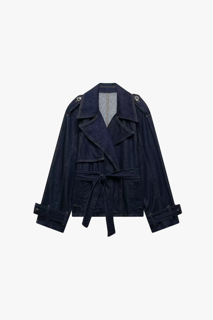 Denim Jacket with Belt