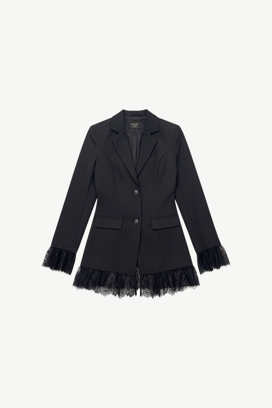 Blazer with Lace Hem