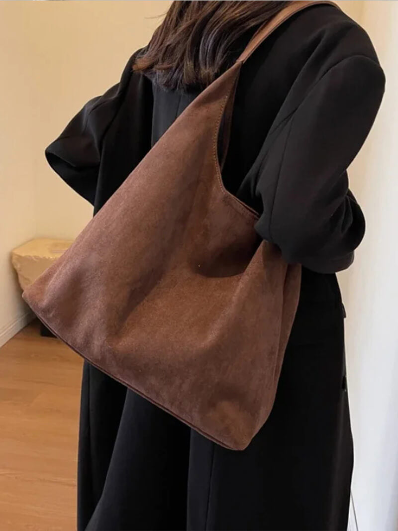 Suede-Effect Handbag