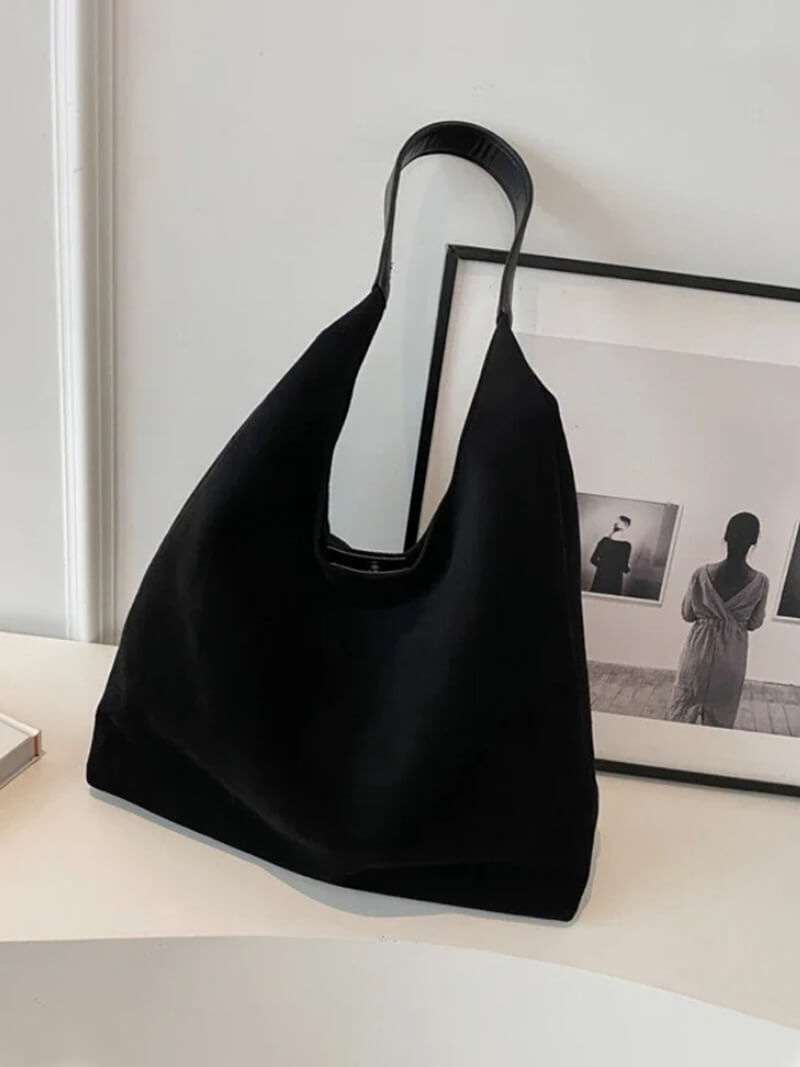 Suede-Effect Handbag
