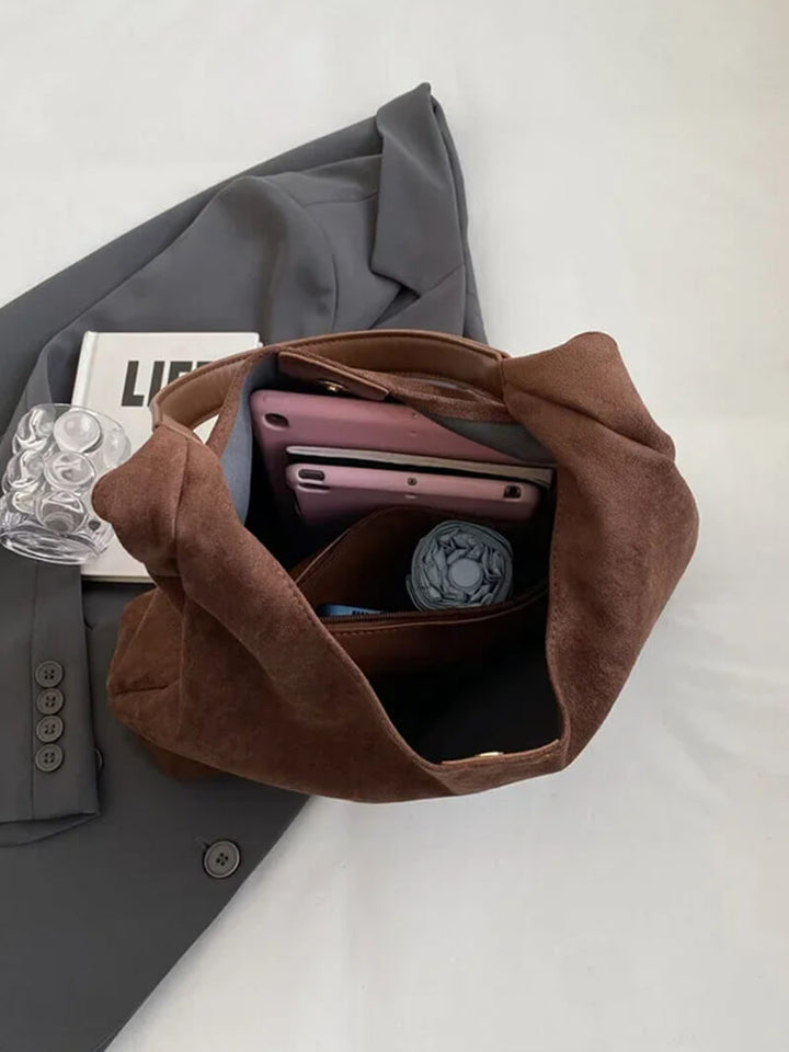 Suede-Effect Handbag