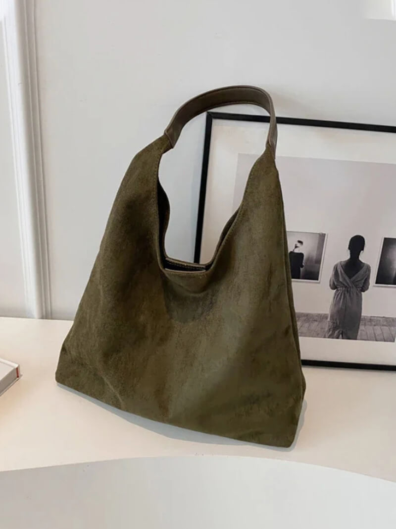 Suede-Effect Handbag