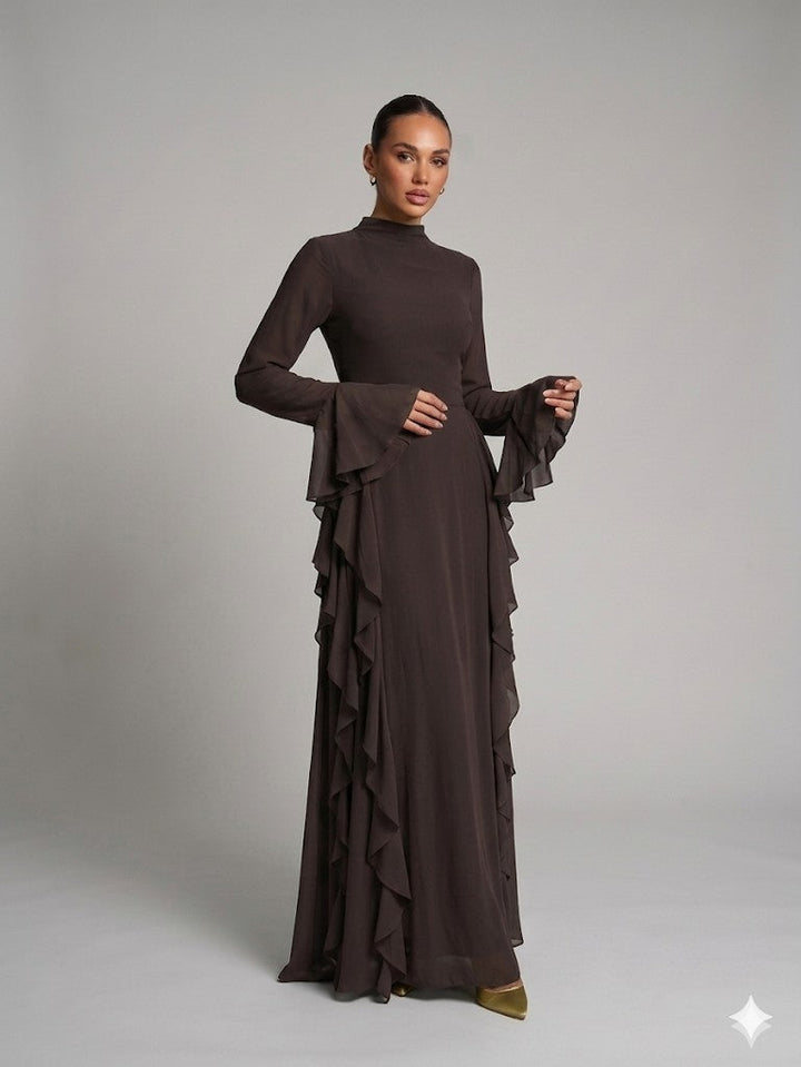 Elegant Abaya with Ruffles